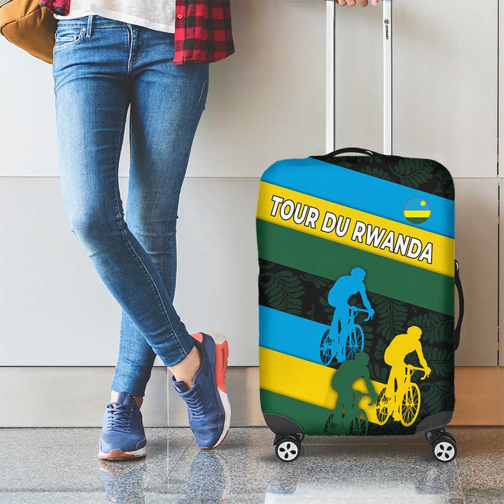Rwanda Luggage Cover with Tour du Rwanda Cycling Race Flag Stripe Spirit