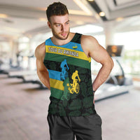 Rwanda Men Tank Top with Tour du Rwanda Cycling Race Flag Stripe Spirit