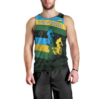 Rwanda Men Tank Top with Tour du Rwanda Cycling Race Flag Stripe Spirit