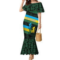 Rwanda Mermaid Dress with Tour du Rwanda Cycling Race Flag Stripe Spirit