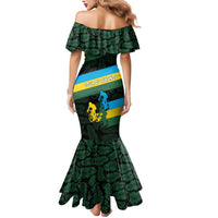 Rwanda Mermaid Dress with Tour du Rwanda Cycling Race Flag Stripe Spirit