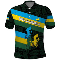 Rwanda Polo Shirt with Tour du Rwanda Cycling Race Flag Stripe Spirit