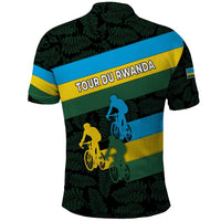 Rwanda Polo Shirt with Tour du Rwanda Cycling Race Flag Stripe Spirit
