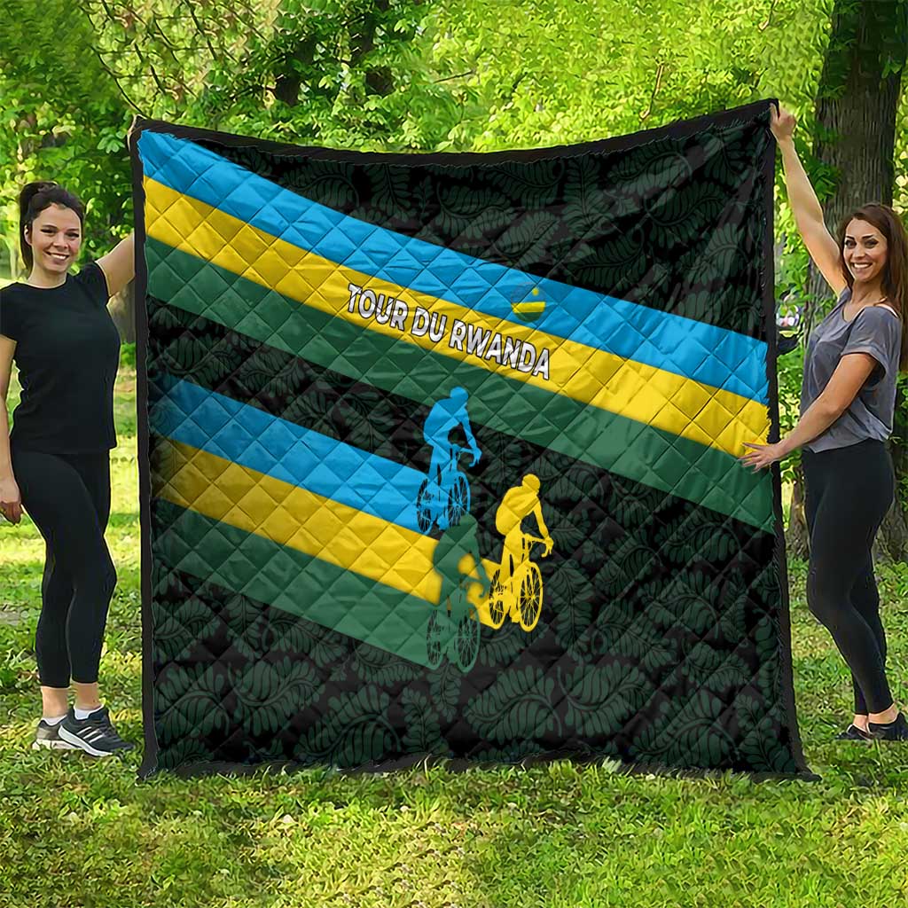 Rwanda Quilt with Tour du Rwanda Cycling Race Flag Stripe Spirit