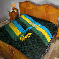Rwanda Quilt with Tour du Rwanda Cycling Race Flag Stripe Spirit