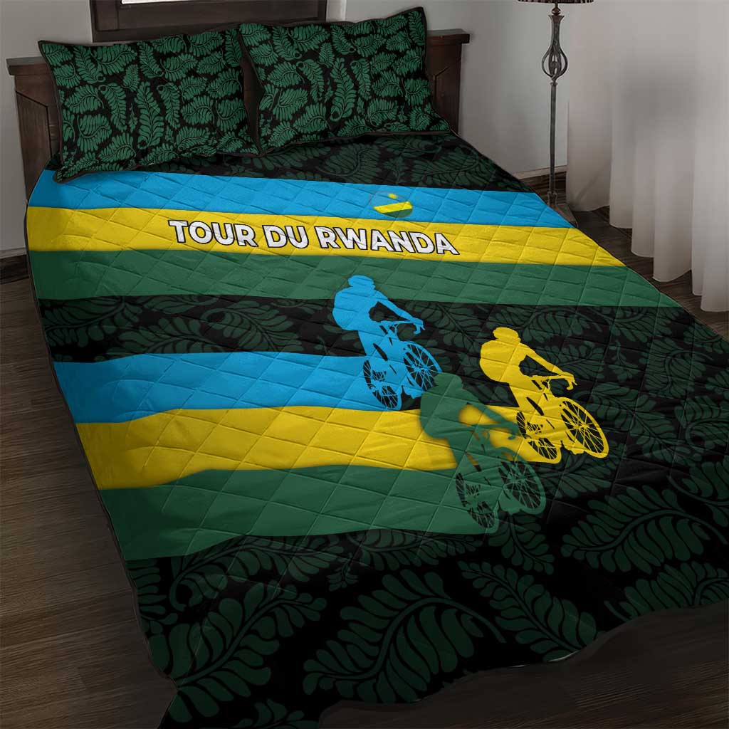 Rwanda Quilt Bed Set with Tour du Rwanda Cycling Race Flag Stripe Spirit