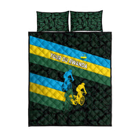 Rwanda Quilt Bed Set with Tour du Rwanda Cycling Race Flag Stripe Spirit