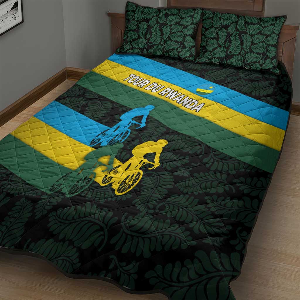Rwanda Quilt Bed Set with Tour du Rwanda Cycling Race Flag Stripe Spirit