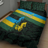 Rwanda Quilt Bed Set with Tour du Rwanda Cycling Race Flag Stripe Spirit