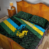 Rwanda Quilt Bed Set with Tour du Rwanda Cycling Race Flag Stripe Spirit