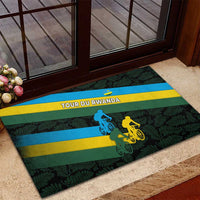 Rwanda Rubber Doormat with Tour du Rwanda Cycling Race Flag Stripe Spirit