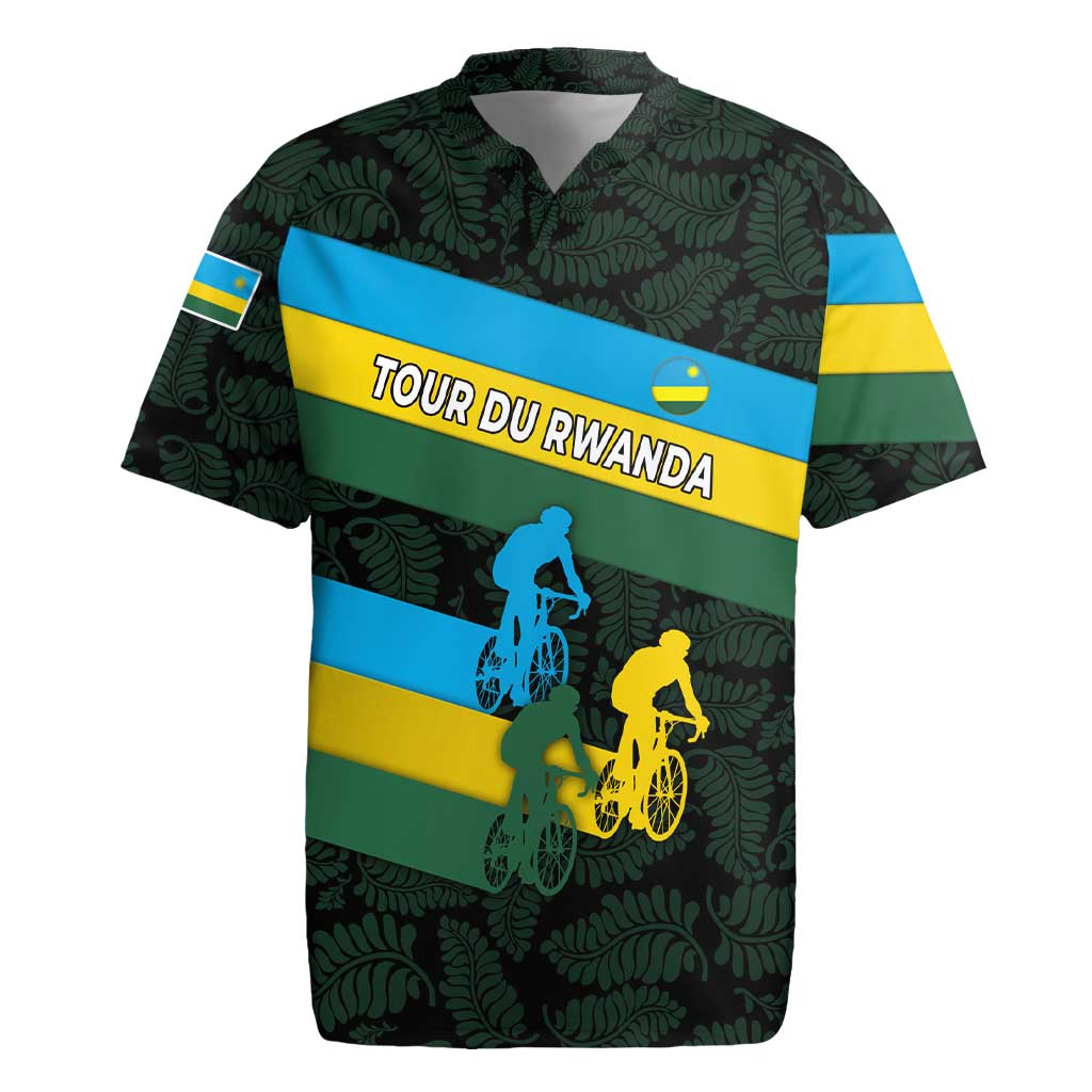 Rwanda Rugby Jersey with Tour du Rwanda Cycling Race Flag Stripe Spirit