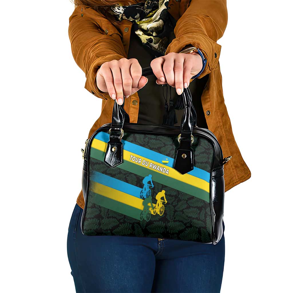 Rwanda Shoulder Handbag with Tour du Rwanda Cycling Race Flag Stripe Spirit