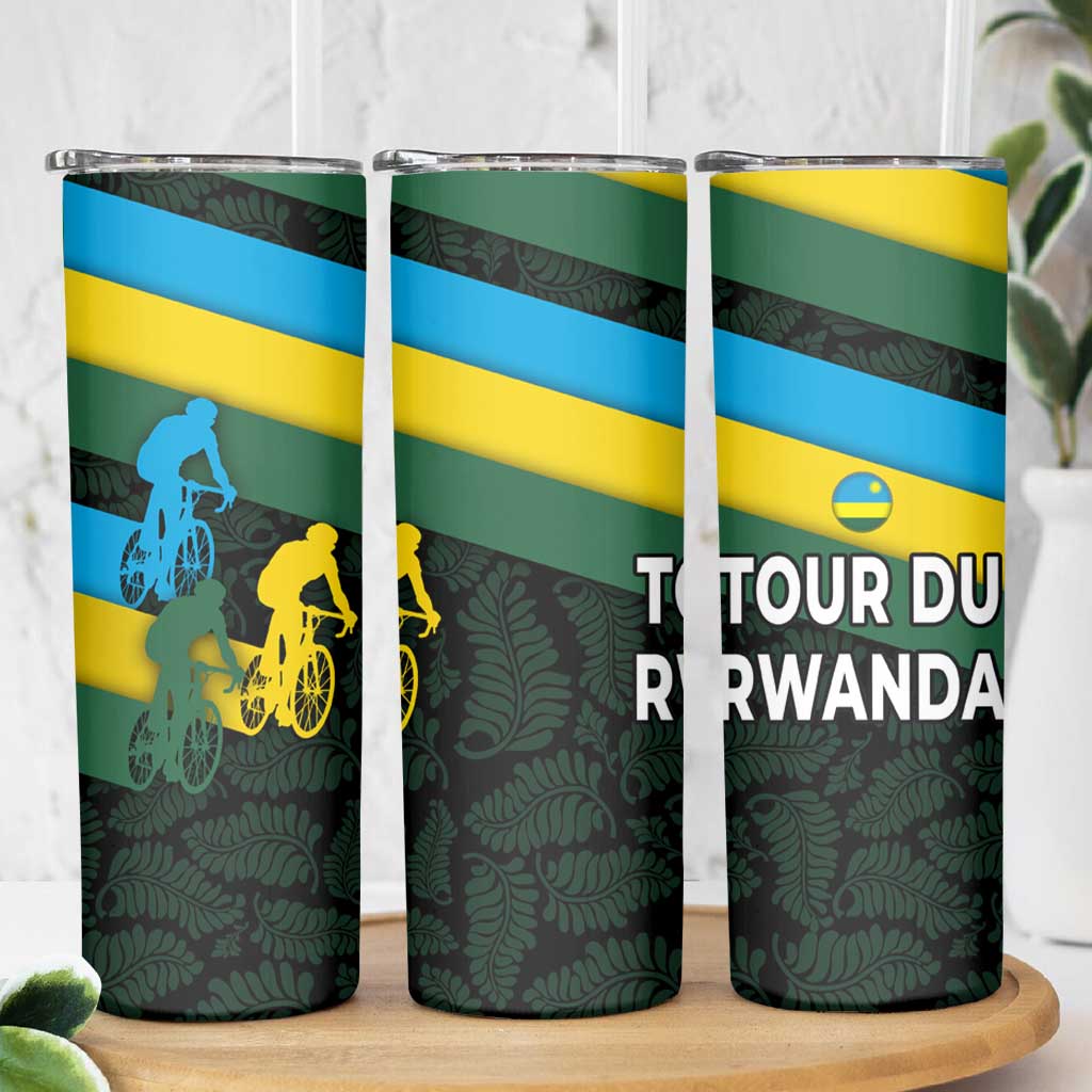 Rwanda Skinny Tumbler with Tour du Rwanda Cycling Race Flag Stripe Spirit