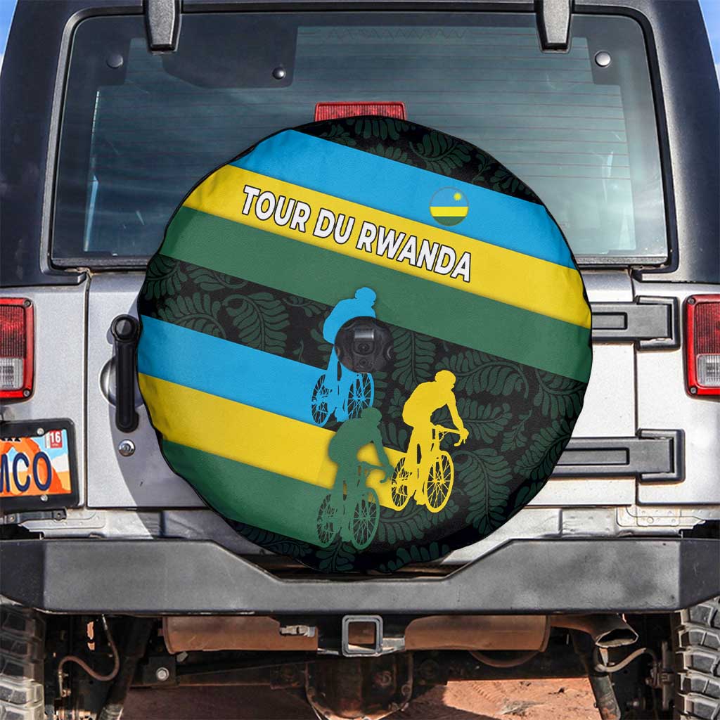 Rwanda Spare Tire Cover with Tour du Rwanda Cycling Race Flag Stripe Spirit