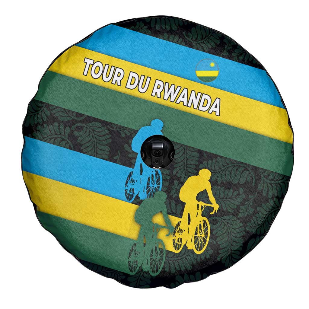 Rwanda Spare Tire Cover with Tour du Rwanda Cycling Race Flag Stripe Spirit