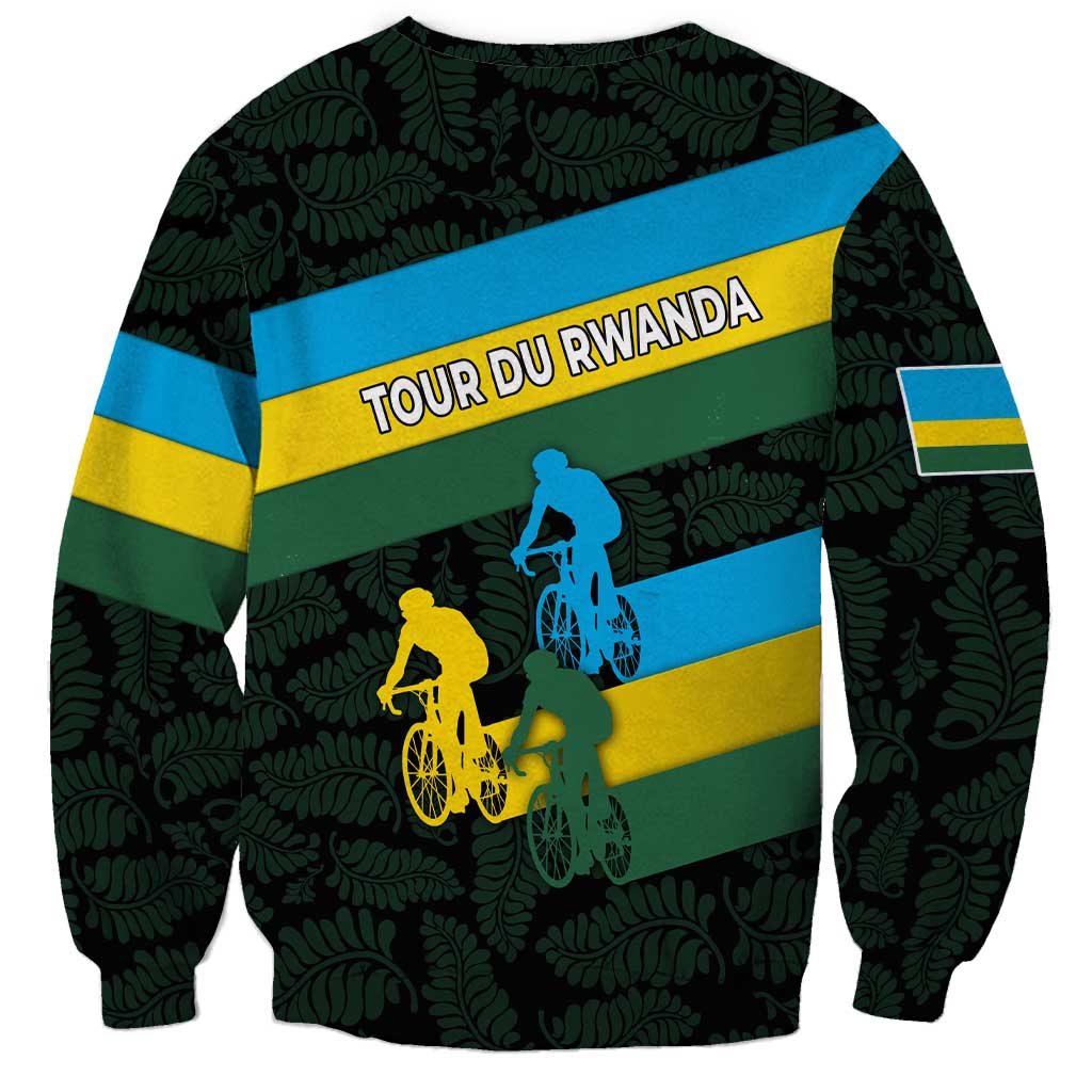 Rwanda Sweatshirt with Tour du Rwanda Cycling Race Flag Stripe Spirit