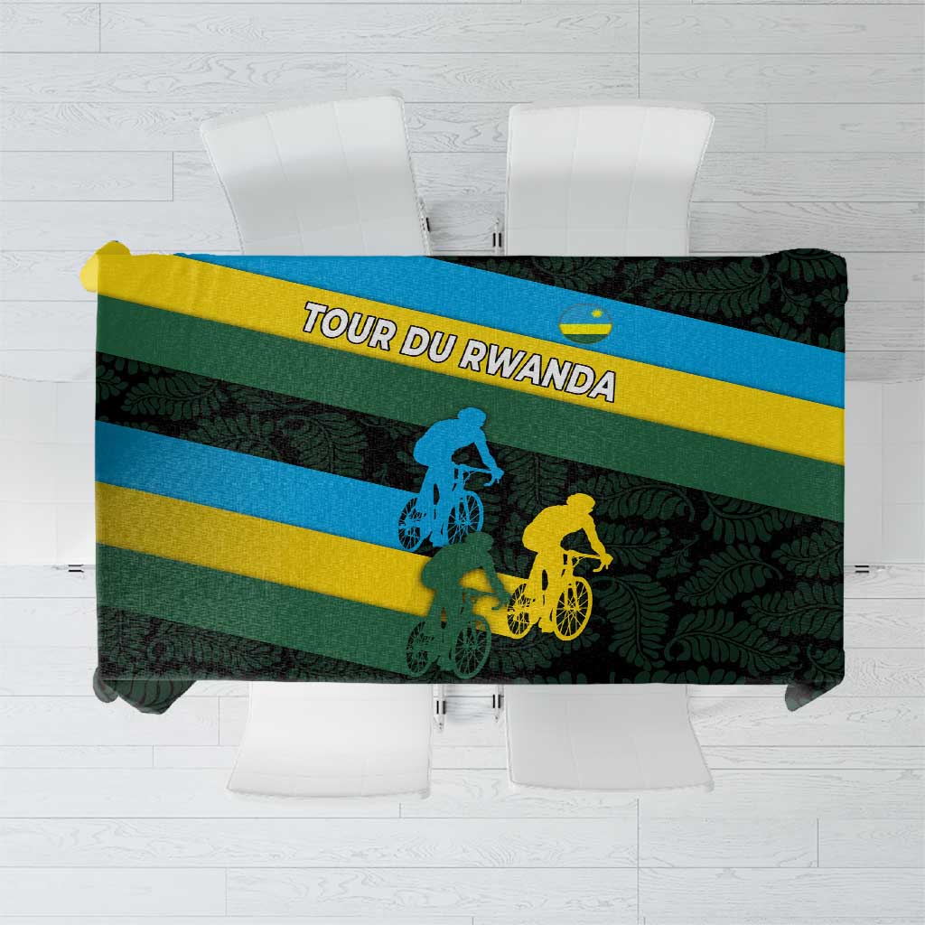 Rwanda Tablecloth with Tour du Rwanda Cycling Race Flag Stripe Spirit