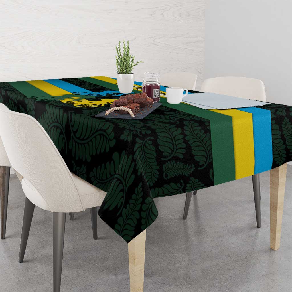 Rwanda Tablecloth with Tour du Rwanda Cycling Race Flag Stripe Spirit