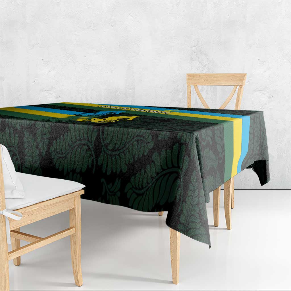 Rwanda Tablecloth with Tour du Rwanda Cycling Race Flag Stripe Spirit