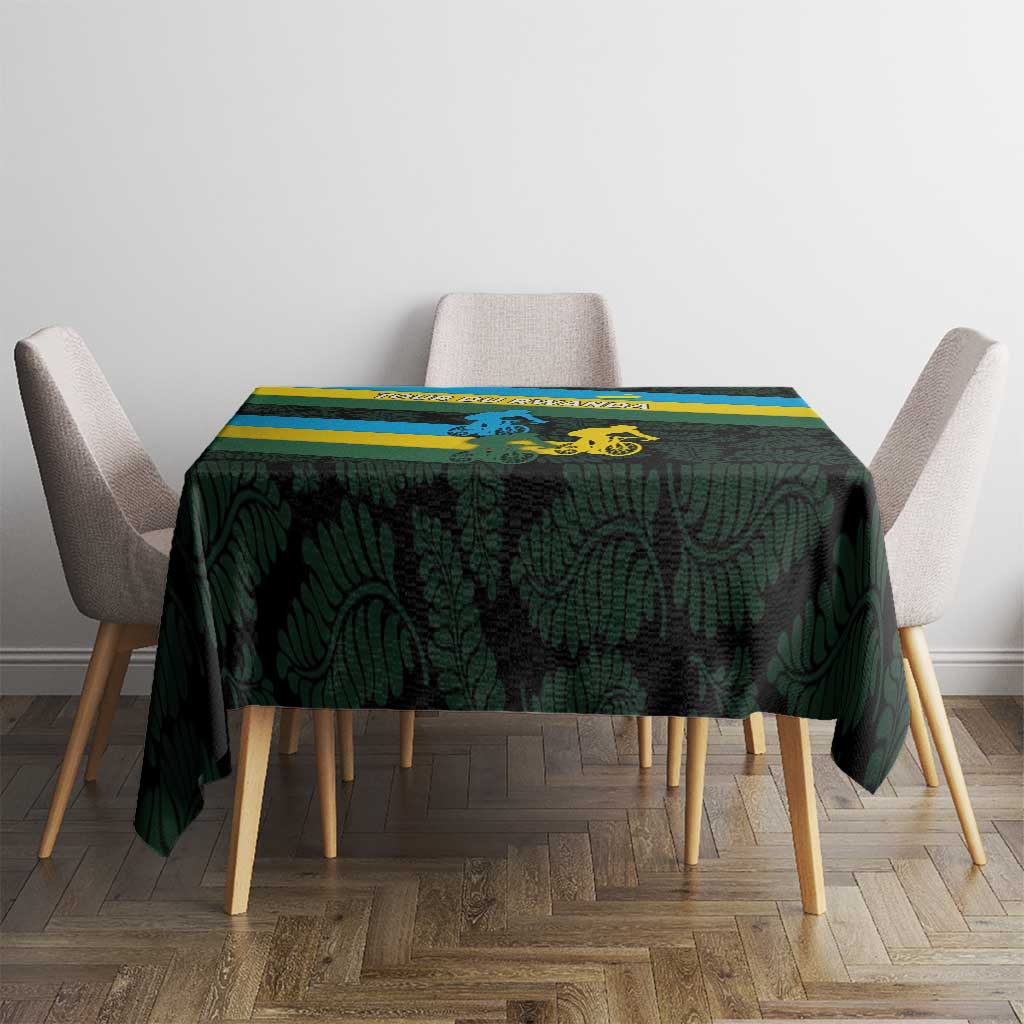 Rwanda Tablecloth with Tour du Rwanda Cycling Race Flag Stripe Spirit