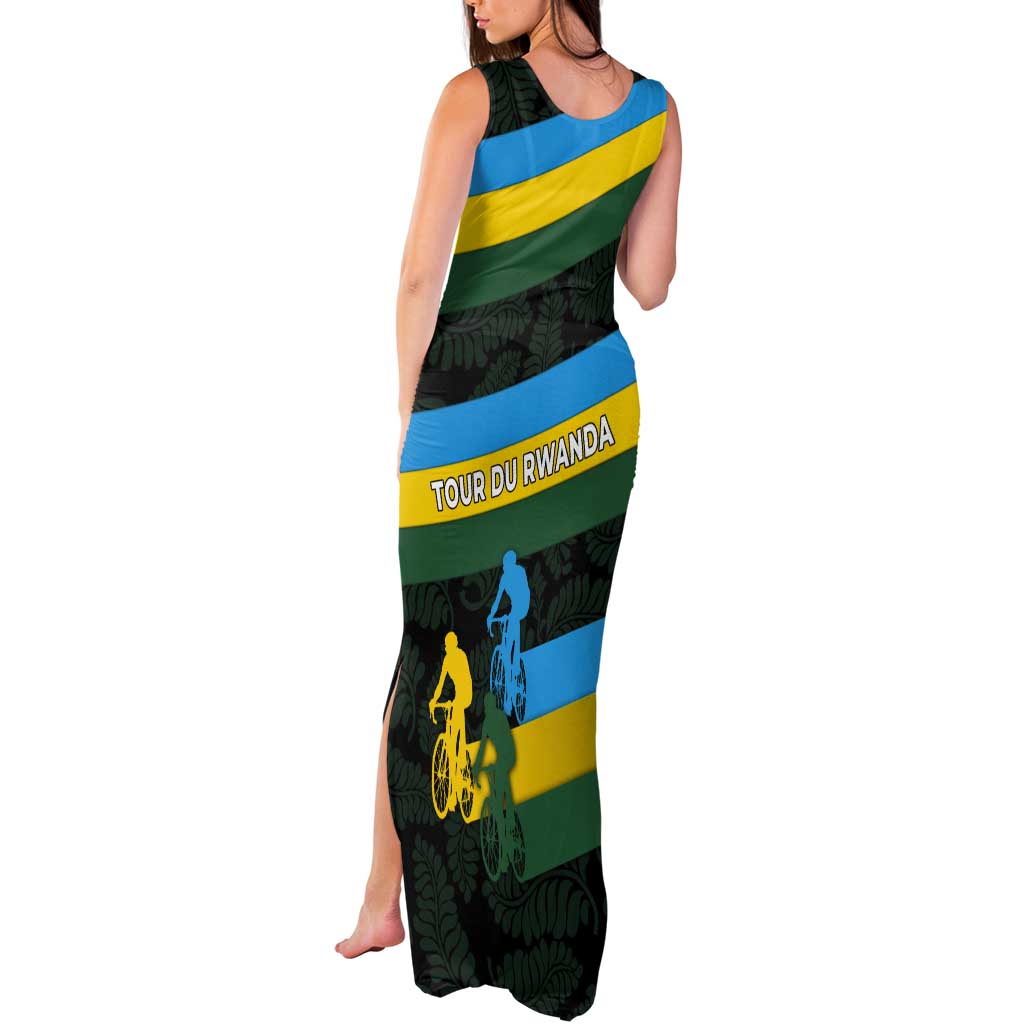 Rwanda Tank Maxi Dress with Tour du Rwanda Cycling Race Flag Stripe Spirit