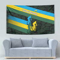 Rwanda Tapestry with Tour du Rwanda Cycling Race Flag Stripe Spirit