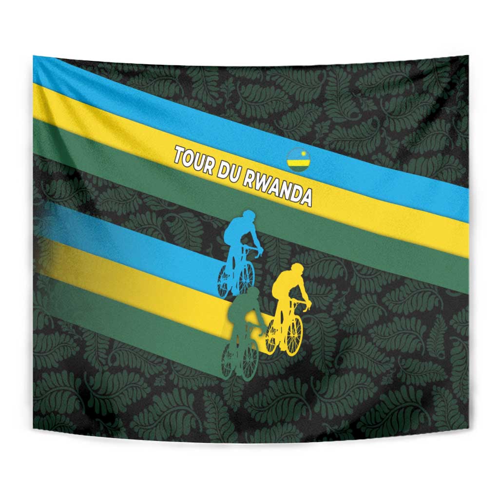 Rwanda Tapestry with Tour du Rwanda Cycling Race Flag Stripe Spirit