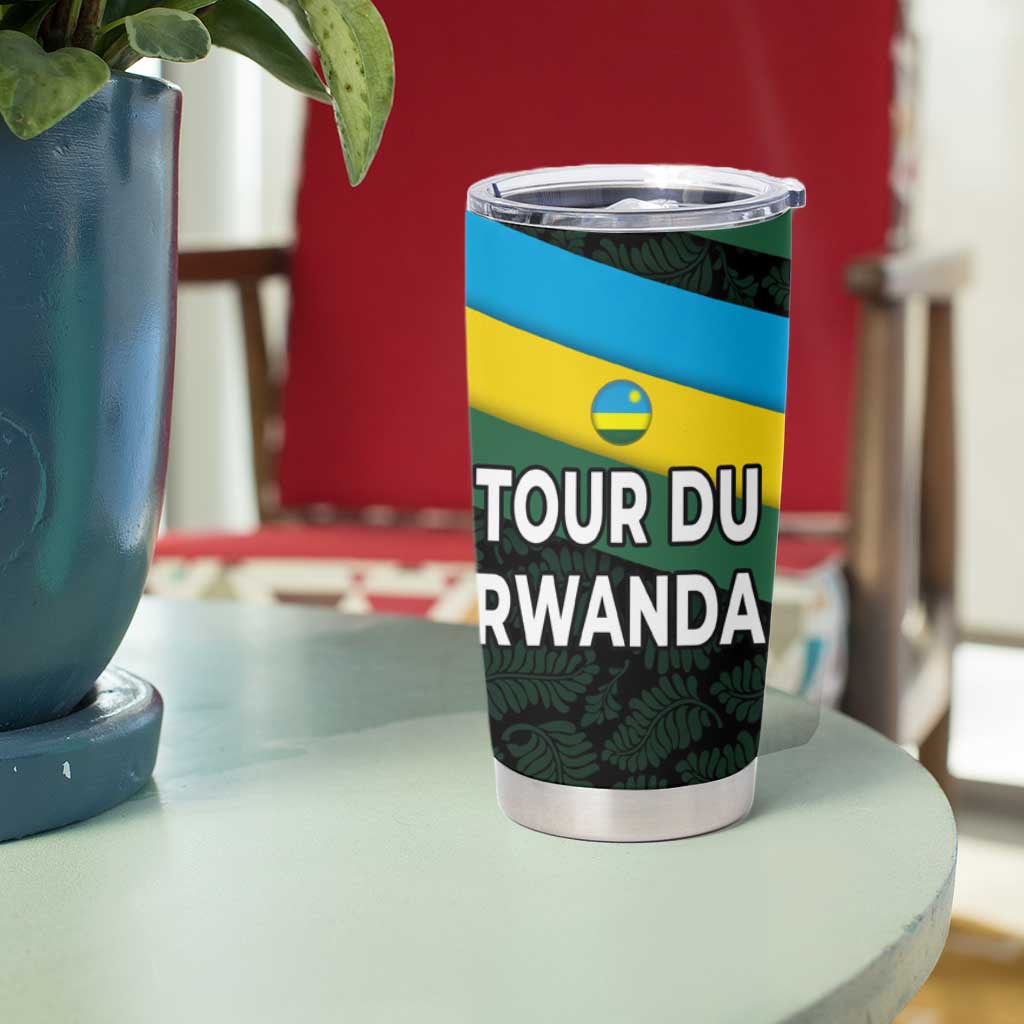 Rwanda Tumbler Cup with Tour du Rwanda Cycling Race Flag Stripe Spirit