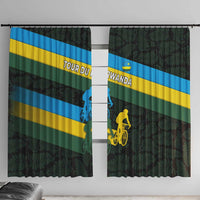 Rwanda Window Curtain with Tour du Rwanda Cycling Race Flag Stripe Spirit
