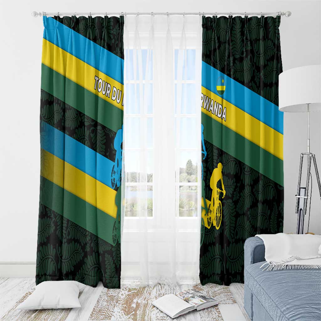 Rwanda Window Curtain with Tour du Rwanda Cycling Race Flag Stripe Spirit
