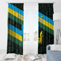 Rwanda Window Curtain with Tour du Rwanda Cycling Race Flag Stripe Spirit