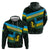 Rwanda Zip Hoodie with Tour du Rwanda Cycling Race Flag Stripe Spirit