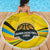 Rwanda Beach Blanket with Basketball League Court Hoop Yellow Wave Spirit
