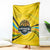 Rwanda Blanket with Basketball League Court Hoop Yellow Wave Spirit