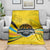 Rwanda Blanket with Basketball League Court Hoop Yellow Wave Spirit