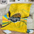 Rwanda Blanket with Basketball League Court Hoop Yellow Wave Spirit
