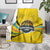 Rwanda Blanket with Basketball League Court Hoop Yellow Wave Spirit