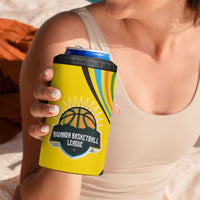 Rwanda 4 in 1 Can Cooler Tumbler with Basketball League Court Hoop Yellow Wave Spirit
