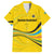 Rwanda Family Matching Long Sleeve Bodycon Dress and Hawaiian Shirt with Basketball League Court Hoop Yellow Wave Spirit