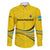 Rwanda Family Matching Long Sleeve Bodycon Dress and Hawaiian Shirt with Basketball League Court Hoop Yellow Wave Spirit