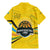 Rwanda Family Matching Mermaid Dress and Hawaiian Shirt with Basketball League Court Hoop Yellow Wave Spirit