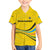 Rwanda Family Matching Off The Shoulder Long Sleeve Dress and Hawaiian Shirt with Basketball League Court Hoop Yellow Wave Spirit