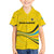 Rwanda Family Matching Short Sleeve Bodycon Dress and Hawaiian Shirt with Basketball League Court Hoop Yellow Wave Spirit