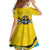 Rwanda Family Matching Tank Maxi Dress and Hawaiian Shirt with Basketball League Court Hoop Yellow Wave Spirit