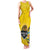 Rwanda Family Matching Tank Maxi Dress and Hawaiian Shirt with Basketball League Court Hoop Yellow Wave Spirit
