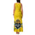 Rwanda Family Matching Tank Maxi Dress and Hawaiian Shirt with Basketball League Court Hoop Yellow Wave Spirit