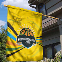 Rwanda Garden Flag with Basketball League Court Hoop Yellow Wave Spirit