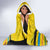 Rwanda Hooded Blanket with Basketball League Court Hoop Yellow Wave Spirit