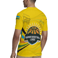Rwanda Rugby Jersey with Basketball League Court Hoop Yellow Wave Spirit